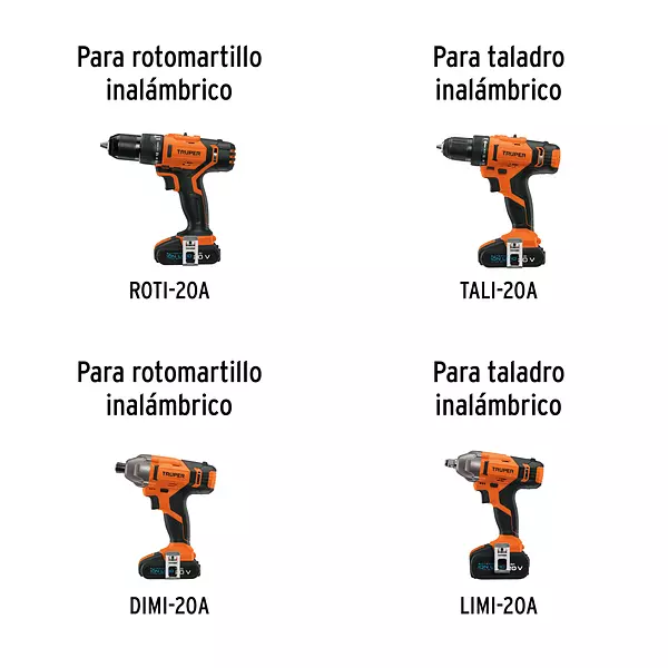 Batería Ion Litio, 20v, 2 Ah, Truper Pro