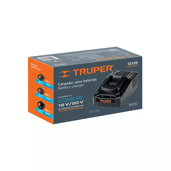 Cargador De Baterías De Ion Litio De 12 Y 20 V, Truper Pro