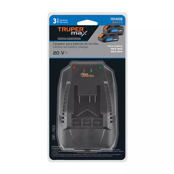 Cargador De Baterías De Ion Litio 20v, Truper Max