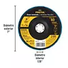 Disco Laminado 7", Grano 60 Centro 7/8", Fibra, Pretul
